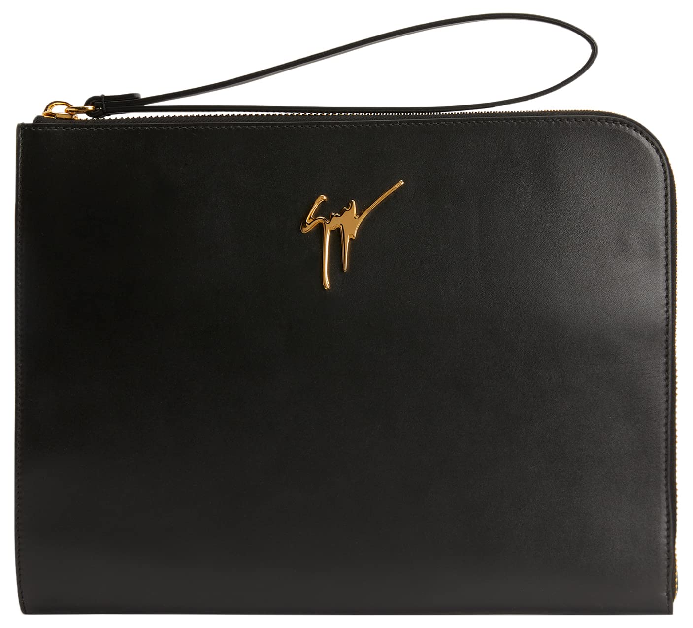 Giuseppe Zanotti, Fabian Leather Clutch, One Size, Black