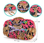 Load image into Gallery viewer, Rhinestone Crystal Evening Clutch Bag Animal Pattern Designer Purses for Women Red Medium
