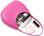 Load image into Gallery viewer, WSRYDJDL Crescent Shoulder Bags for Women Cute Hobo Tote Handbag Under the Arm Purses Mini Clutch Purse with Zipper Closure (Pink)
