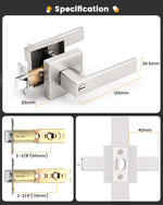 Load image into Gallery viewer, Gobrico 5 Pack Satin Nickel Square Door Levers with Privacy Lock,for Bedroom and Bathrom,Zinc Alloy Made Heavy Duty
