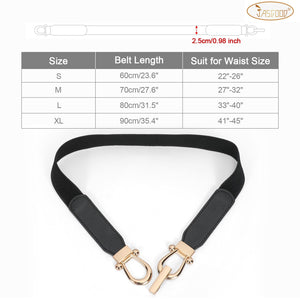 JASGOOD 2 Pack Women Stretchy Waist Belt Retro Elastic Skinny Belt for Ladies with Gold Buckle