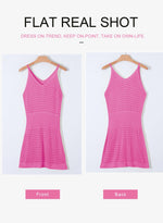 Load image into Gallery viewer, Dokotoo Bathing Suit Cover Ups for Women 2025 Summer Fashion Scoop Neck Sleeveless Spaghetti Straps Waist Crochet Hollow Out Knit Sexy Short Bikini Beach Dress Essentials Hot Pink Medium
