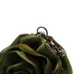 Load image into Gallery viewer, DEBIMY Rose Shaped Evening Bag Soft Satin Clutch Purse Floral Wristlet Handbag for Women Wedding Party Purse Military Green
