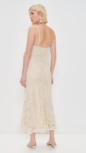 Bardot Women's Adoni Crochet Midi Dress, Light Beige, Off White, 2