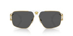 Load image into Gallery viewer, Versace VE 2251 147187 Gold &amp; White Metal Square Sunglasses Grey Lens
