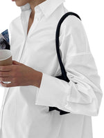 Load image into Gallery viewer, LYANER Women's Casual Shirt Dress Collar V Neck Button Down Loose Long Sleeve Mini Dresses White Small
