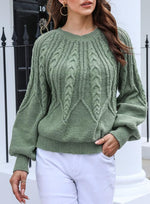 Load image into Gallery viewer, Dokotoo Fall Sweaters for Women 2025 Batwing Long Sleeve Crewneck Business Casual Outfits Cable Chunky Winter Clothes Loose Halloween Sweater Elegant Green Pullover Top Medium
