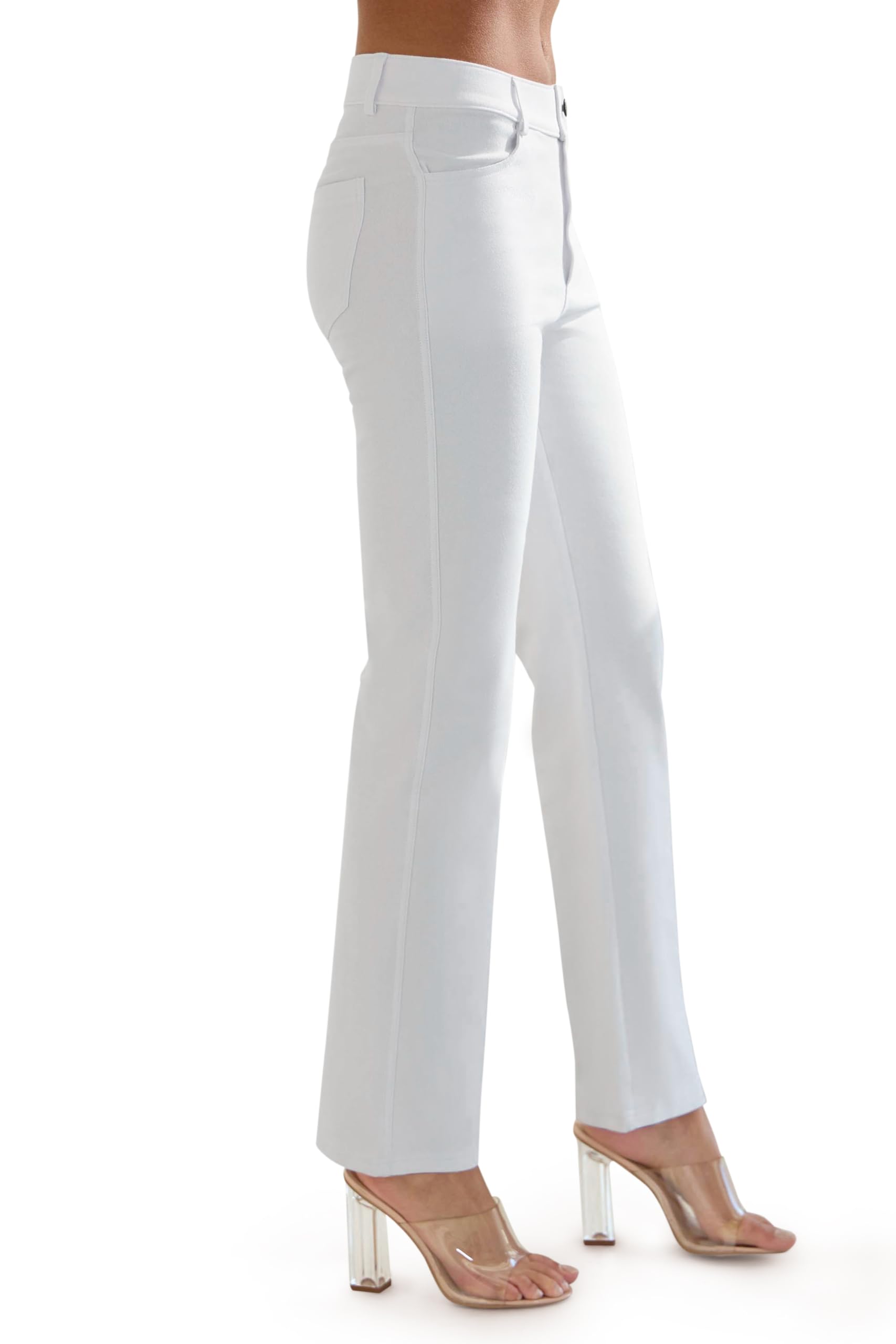 Prolific Health Women's Jean Look Jeggings Straight Leg Tights Yoga Many Colors Spandex Leggings Pants S-XXXL (Large, White)