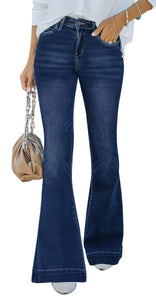 KDF High Waisted Bell Bottom Jeans for Women Flare Jeans for Women Stretch Wide Leg Jeans