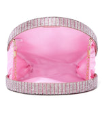 Load image into Gallery viewer, Covelin Women&#39;s Dollar Coin Handbag Rhinestone Purse Evening Clutch Bag Pink
