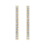 Load image into Gallery viewer, 2 1/2 Carat Inside Out Diamond Hoop Earrings in 14K Yellow Gold (SI1-SI2 Clarity)
