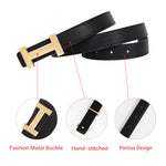 Load image into Gallery viewer, Women's Belts with Gold Buckle, Fashion Waist Band, Elegant Ladies' Belt, Gift for Women
