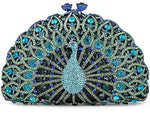 Load image into Gallery viewer, MOSSMON Peacock Luxury Rhinestone Crystal Evening Clutch Bag Sparkly Bride Wedding Party Purses for Women
