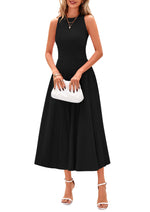 Load image into Gallery viewer, PRETTYGARDEN Spring Casual Dresses for Women 2026 Summer Business Work Midi Sleeveless A Line Pleated Cocktail Dress(Black,Medium)
