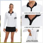 Load image into Gallery viewer, Soneven Womens Golf Shirts Moisture Wicking Long Sleeve Polo Shirts Collared V-Neck Golf Polos Shirts

