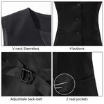 Load image into Gallery viewer, Vocni Women&#39;s Fully Lined 4 Button V-Neck Economy Dressy Suit Vest Waistcoat ,Black,US S ,(Asian XL)
