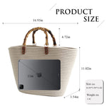 Load image into Gallery viewer, OWGSEE Summer Straw Handbags for Women Bamboo Handle Tote Bag Woven Beach Bags Vacation Purse (A Pure Beige)
