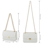 Load image into Gallery viewer, GM LIKKIE Quilted Shoulder Bag for Women, Medium Flap Crossbody Handbag with Chain Strap, Soft Vegan Leather Clutch Purse (White)
