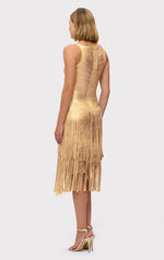 Load image into Gallery viewer, Herve Leger, The Metallic Mischa Dress, XXS, Gold Foil
