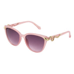 Load image into Gallery viewer, Betsey Johnson Women&#39;s Serpentine Sunglasses Cateye, Milky Pink with Gold Snakes, 56mm
