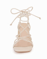 Load image into Gallery viewer, PiePieBuy Women's Lace Up Chunky Braided Heel Sandals Square Toe Strappy Ankle Strap Heels
