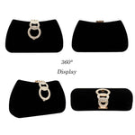 Load image into Gallery viewer, Buric Clutch Purses for Women Fashion Evening Bag Gold Clutch Small Crossbody Bag with Detachable Chain for Party/Wedding (Black)
