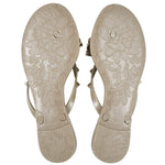 Load image into Gallery viewer, TYFLOVE Women Rivet Flip Flops Studded Jelly Thong Sandals with Bow Summer Bowtie Flat Beach Rain Shoes (Dark-Nude, numeric_9)
