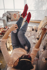 Load image into Gallery viewer, Womens Pointed Toe Heels Ankle Booties Kitten Stiletto Bowtie Strappy Fall Dress Boots Shoes
