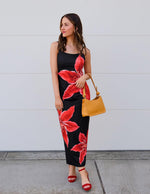 Load image into Gallery viewer, ZESICA Women’s Summer Bodycon Maxi Dresses 2026 Floral Spaghetti Strap Square Neck Sleeveless Boho Beach Long Dresses,Black,Medium
