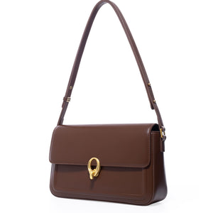 LAFESTIN Split Leather Shoulder Bags For Women with Adjustable Strap, Trendy Crossbody Purses For Women, Designer Inspire Handbags, Caramel Brown