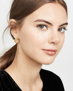 Chunky Gold Drop Earrings for Women - Minimalist Knot Earrings, Trendy Geometric Dangle Statement Earring Jewelry