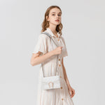 Load image into Gallery viewer, Aiqudou Quilted Crossbody Shoulder Bag for Women - Small Denim Chain Purse Leather Strap Fashion Casual Messenger Purse Bag(Mini White)
