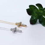 Load image into Gallery viewer, AFFY Infinity Cross Pendant Necklace, 1.00 Carat Lab Grown Diamond Religious Jewelry Gift For Women &amp; Men in 14k Yellow Gold Over Sterling Silver (1 Ctw)
