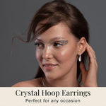 Load image into Gallery viewer, Pink Earrings for Women - Shiny Sparkle Hoop Jewelry for Her - Crystal Anniversary Wedding Unique Birthday Christmas Gifts - Pink
