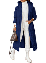 Load image into Gallery viewer, Grlasen Women Long Quilted Coat Winter Hooded Long Sleeve Button Down Puffer Padded Jacket
