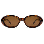Load image into Gallery viewer, SOJOS Small Retro Oval Polarized Sunglasses for Women Men 90s Vintage Small Face UV400 Protection Tiny Sun Glasses SJ2286 Leopard Brown
