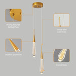 Load image into Gallery viewer, LMQNINE Pendant Lights Kitchen Light Fixtures Dimmable LED Modern Gold Pendant Light Mini Teardrop Crystal Pendant Lighting for Kitchen Island Bedroom Hallway Entryway (2-Light)
