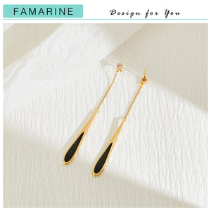 FAMARINE Black Earrings for Women Waterdrop Drip Earrings Valentines