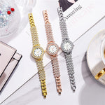 Load image into Gallery viewer, SENRUD Luxury Quartz Chain Bracelet Watches Women Crystal Diamonds Dress Female Waterproof Wristwatch (Gold)
