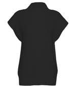 Load image into Gallery viewer, xxxiticat Women's Shoulder Pad Sweater Sleeveless Turtleneck Wide Shoulder Knitted Black Sweater Vest Crop Neutral Top(BL,M)
