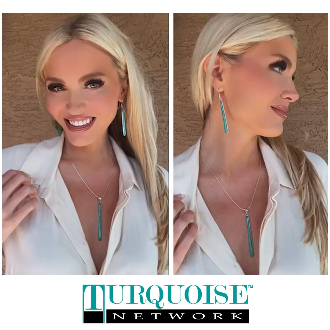 Turquoise Earrings 925 Sterling Silver & Genuine Gemstones (Choose Color) (Turquoise)