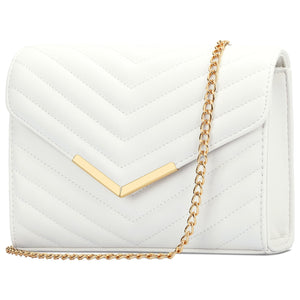 KKXIU Women Formal PU leather Evening Envelope Clutch Purses and Handbags for Party Wedding Prom Bridal (A-White)