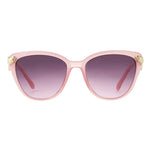 Load image into Gallery viewer, Betsey Johnson Women&#39;s Serpentine Sunglasses Cateye, Milky Pink with Gold Snakes, 56mm

