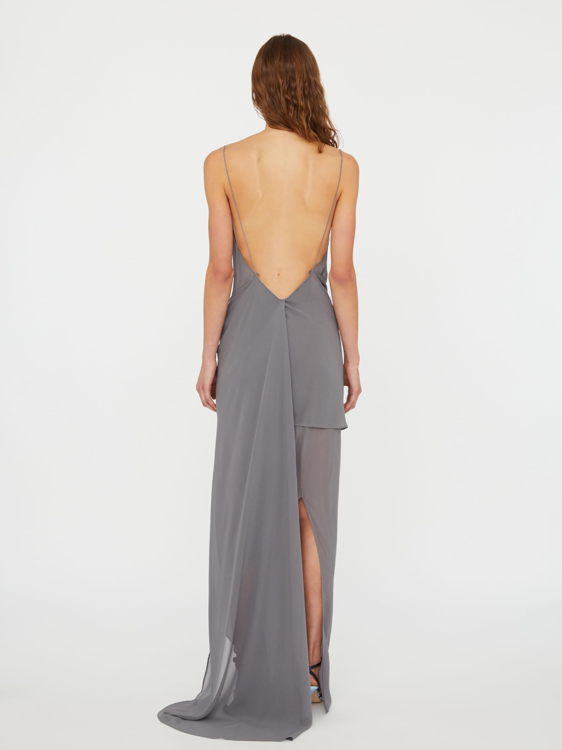 Christopher Esber, Cowl Hip Slip Dress, 2-4, Shadow Grey