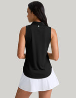 Load image into Gallery viewer, G Gradual Womens Golf Shirt Sleeveless Zip Up Polo Shirts for Women Collared Lightweight Tennis Athletic Tank Top, Black, Small
