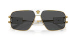 Load image into Gallery viewer, Versace VE 2251 147187 Gold &amp; White Metal Square Sunglasses Grey Lens
