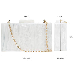MRS Clutch Purse Women Evening Handbag Acrylic Clutch Bag for Bride Party GLD