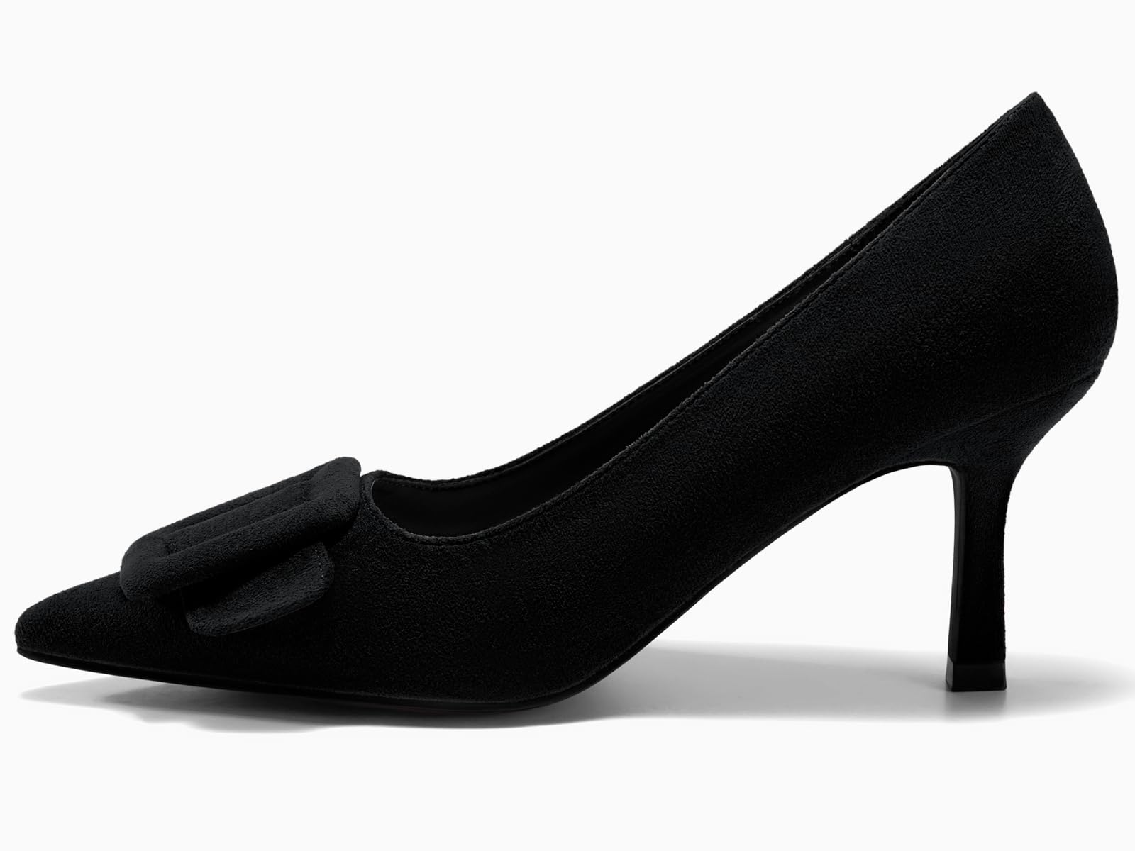 Coutgo Women's Pointed Toe Pumps Stiletto High Heels Slip on Elegant Wedding Pumps with Square Buckle