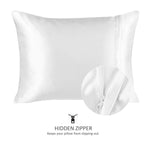 Load image into Gallery viewer, ShopBedding Satin Pillowcase with Zipper for Hair and Skin Care, Feels Soft and Cool Like a Silk Pillowcase, White Satin Pillow Cases 2 Pack, Slik Pillow Cover, Standard Size - Set of 2 - Blissford
