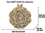 Load image into Gallery viewer, Boutique De FGG Round Rose Flower Crystal Clutch Purses for Women Formal Evening Bags Wedding Clutch Bag Party Handbags,Mini,Yellow
